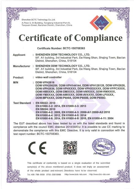 중국 Shenzhen DDW Technology Co., Ltd. 인증