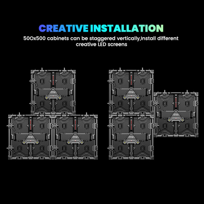 7680hz 방수 500x500 풀 컬러 p3.91 p1.56 P2.604 패널 실내 야외 디스플레이 벽 무대 임대 LED 화면
